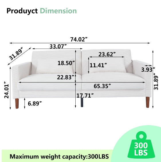 Linen Sofa Seats In Beige - FAIFCO