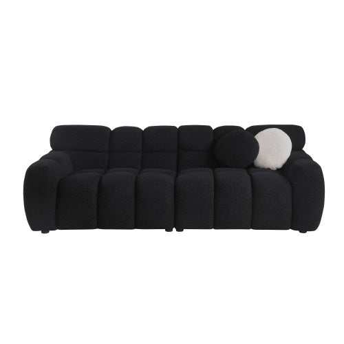 FAIF™ Marshmallow Boucle Sofa – 3-Seater Sofa with Plush Cushions and Rolled Arms - FAIFCO