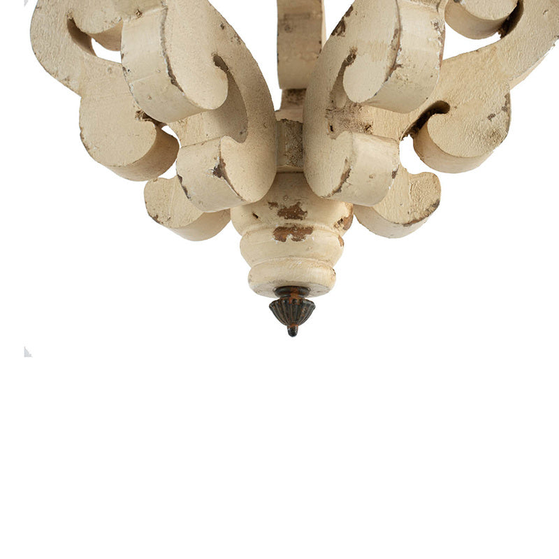 “French Country Farmhouse Chandelier – Wood Ceiling Fixture”