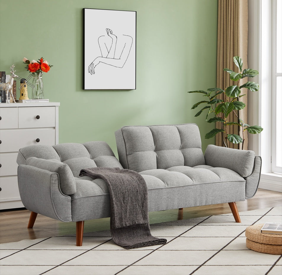 MarshMellow Grey Linen Sofa 2-Seater Lounge - FAIFCO