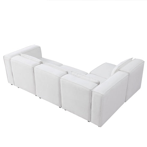 Beige Chenille Modular Sofa – Soft, Spacious & Knock-Down Design - FAIFCO