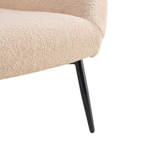 Sherpa Fabric Accent Chair with Footrest - FAIFCO
