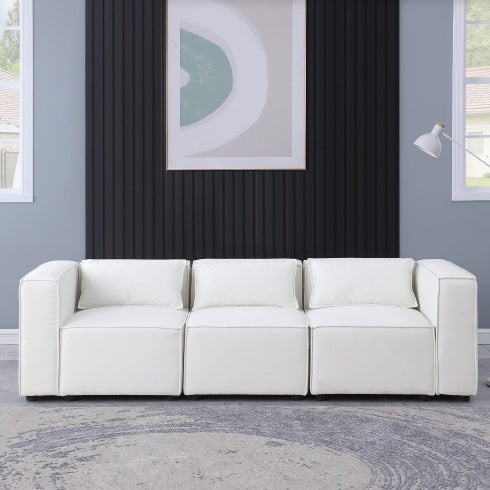 Modular Sofa BEIGE Chenille Fabric, Simple And Grand, The Seat And Back Is Very Soft. - FAIFCO