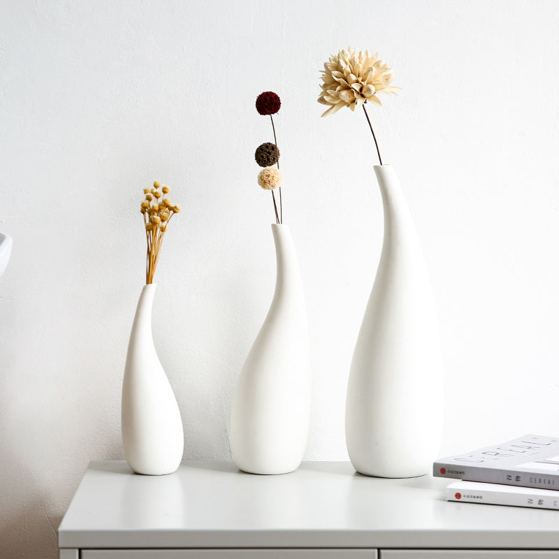 White Ceramic Water Drop Vase