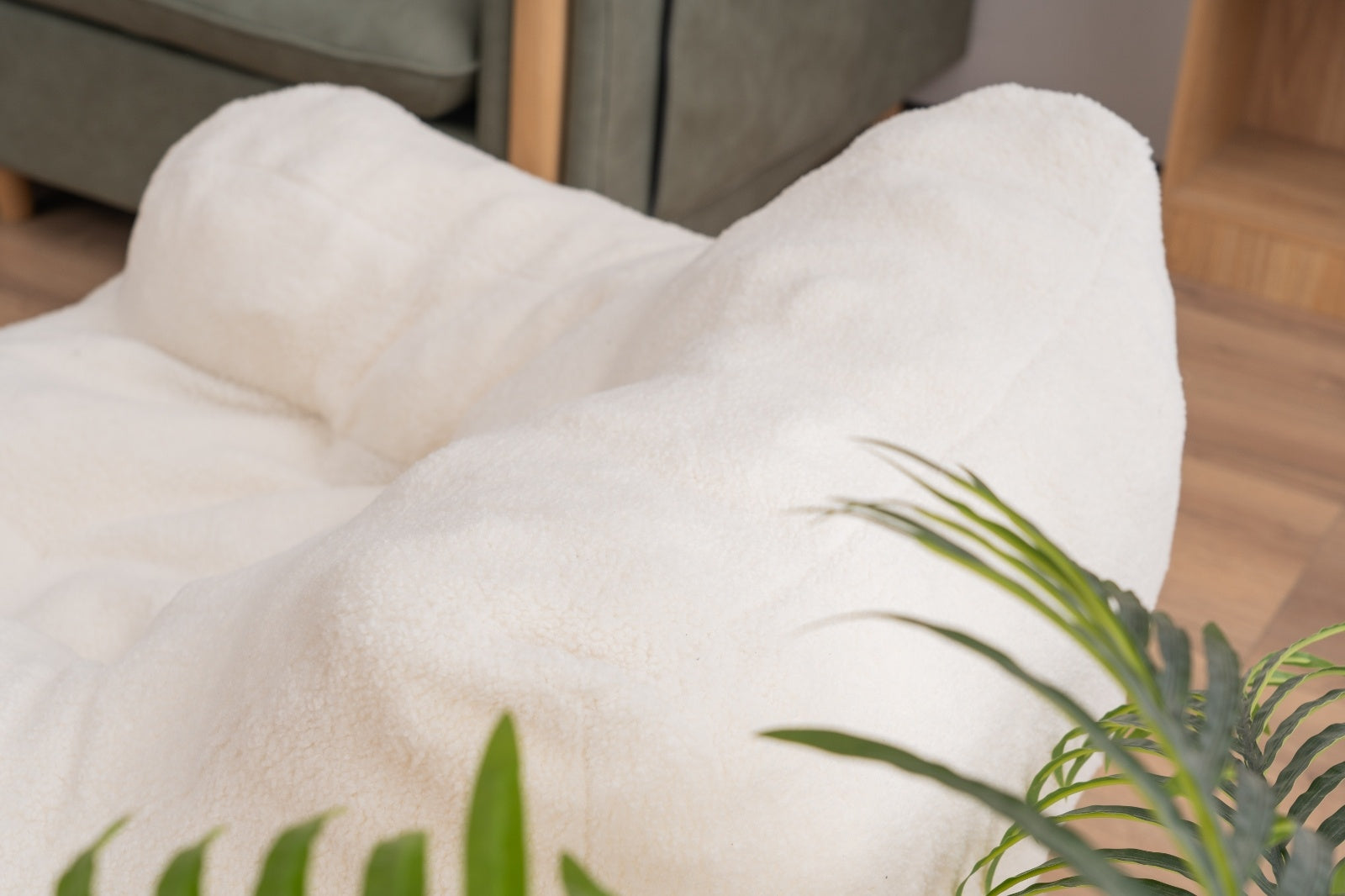 Ivory Teddy Tufted Bean Bag Chair – Soft & Cozy Seating - FAIFCO