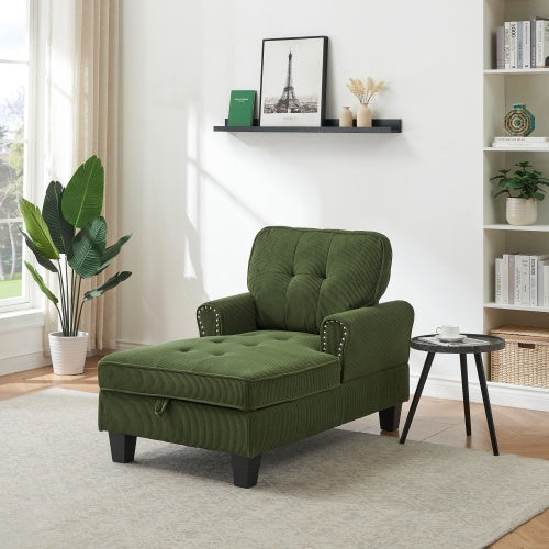 Chaise Lounge Indoor Sleeper Sofa Bed Chair Upholstered Lounge Chair For Bedroom Living Room With Rivets - FAIFCO