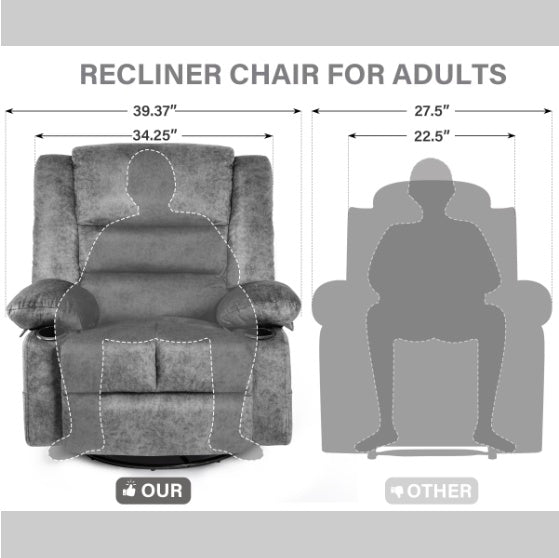 Deluxe Swivel Recliner with Massage & Heating - FAIFCO