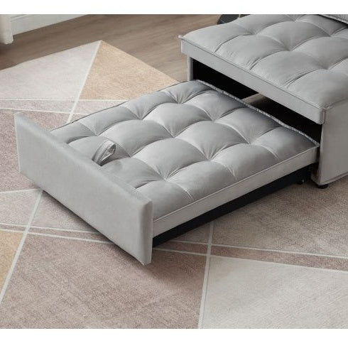 Convertible Sleeping Sofa Bed, Modern Velvet Fabric Single Seater Sofa, Sleeping Sofabed With 1 Back Pillow And Removable Back, Single Comfortable Recliner Sofabed For Office, Living Room Apartment - FAIFCO