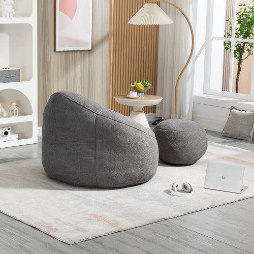 Foam Bean Bag Chair with Footrest - FAIFCO