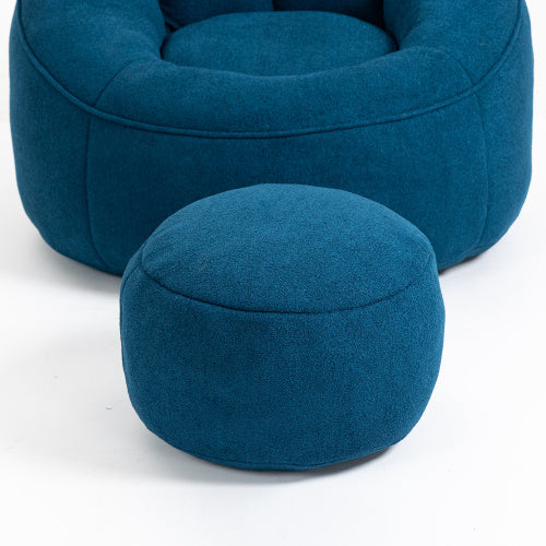 Compressed Foam Bean Bag Chair with Footrest – Soft Microfiber Lounge Seat - FAIFCO