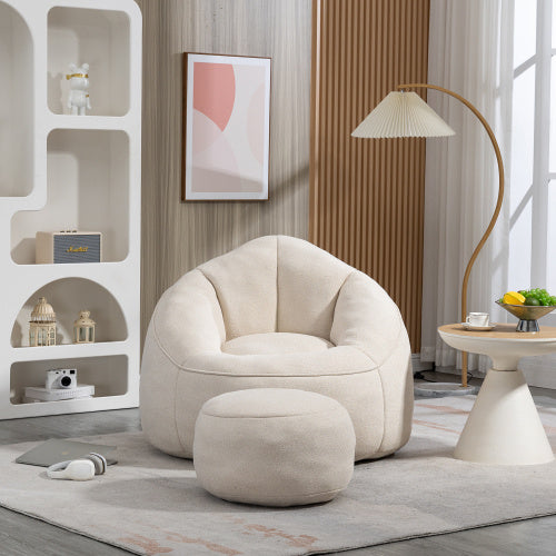 Compressed Foam Bean Bag Chair with Footrest - FAIFCO