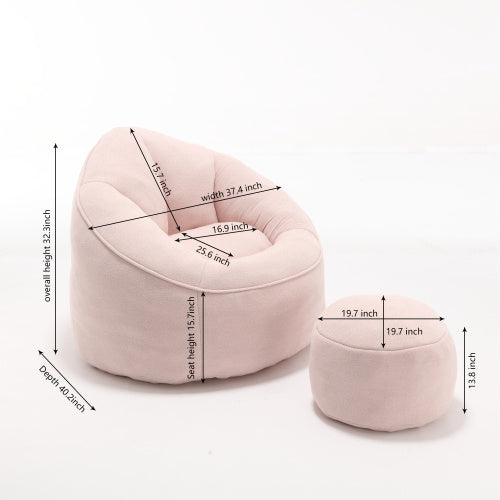 High-Pressure Foam Bean Bag Chair with Footrest – Comfy & Compressed Lounge Seat - FAIFCO