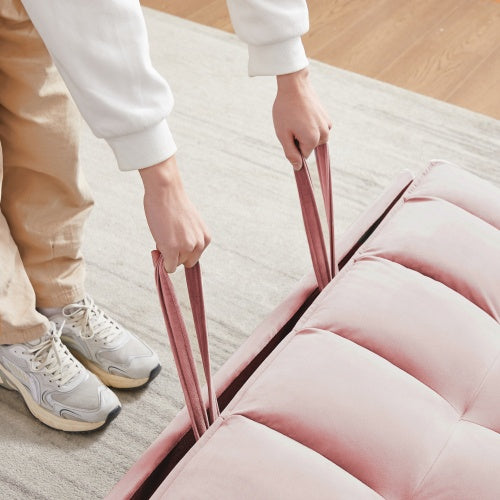 Modern Velvet Loveseat Futon Sofa Bed – 3-in-1 Convertible Couch with Pullout Bed & Pillows - FAIFCO