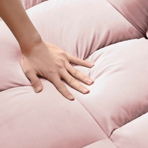 Modern Velvet Loveseat Futon Sofa Bed – 3-in-1 Convertible Couch with Pullout Bed & Pillows - FAIFCO