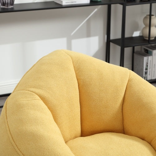 Yellow Compressed Bean Bag Chair with Footrest - FAIFCO