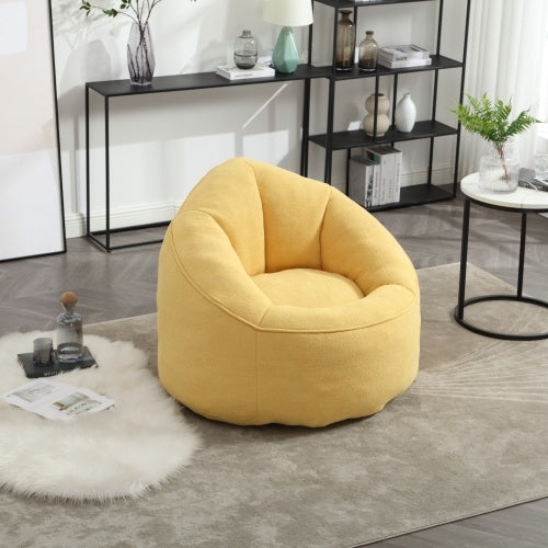 Yellow Compressed Bean Bag Chair with Footrest - FAIFCO
