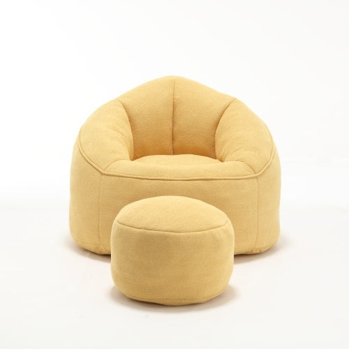 Yellow Compressed Bean Bag Chair with Footrest - FAIFCO