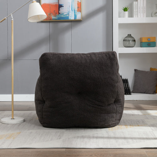 Teddy Tufted Foam Bean Bag – Soft Memory Foam, Dark Gray Fabric - FAIFCO