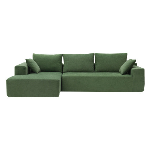 Modular Sofa Set Green Chenille, No Assembly - FAIFCO