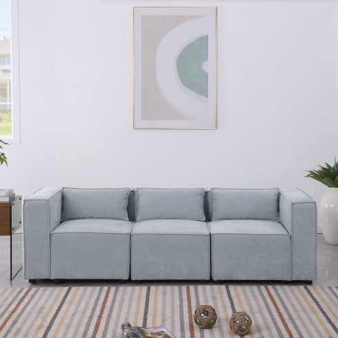 Modular Sofa BEIGE Chenille Fabric, Simple And Grand, The Seat And Back Is Very Soft. - FAIFCO
