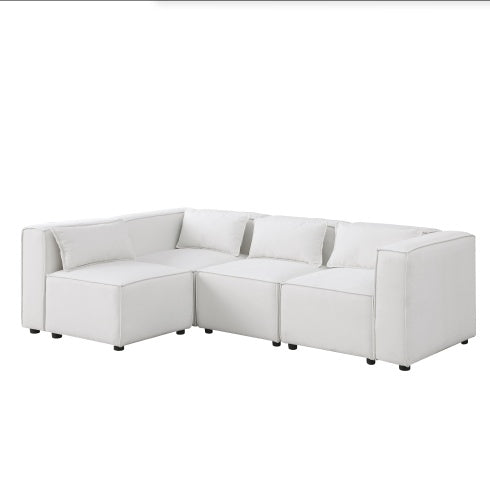Beige Chenille Modular Sofa – Soft, Spacious & Knock-Down Design - FAIFCO