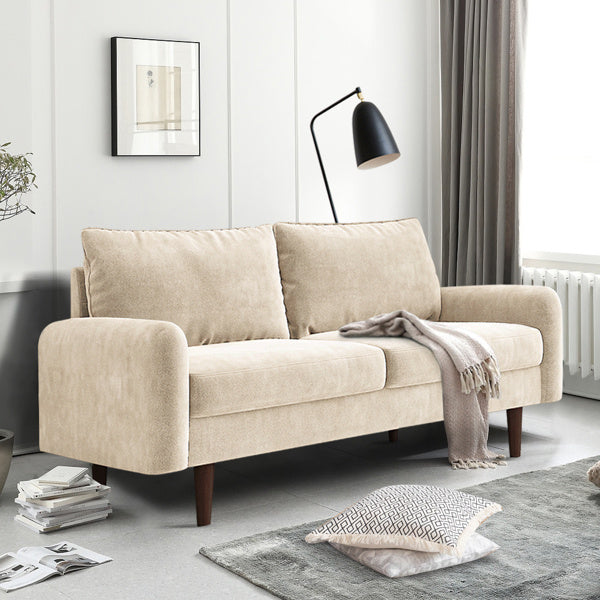 Velvet Round Arm Apartment Double Sofa - FAIFCO