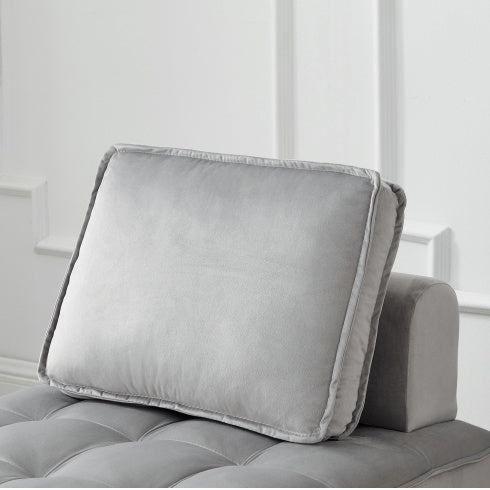 Convertible Sleeping Sofa Bed, Modern Velvet Fabric Single Seater Sofa, Sleeping Sofabed With 1 Back Pillow And Removable Back, Single Comfortable Recliner Sofabed For Office, Living Room Apartment - FAIFCO