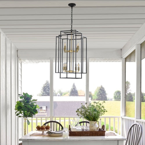 Industrial Farmhouse 8-Light Lantern Chandelie
