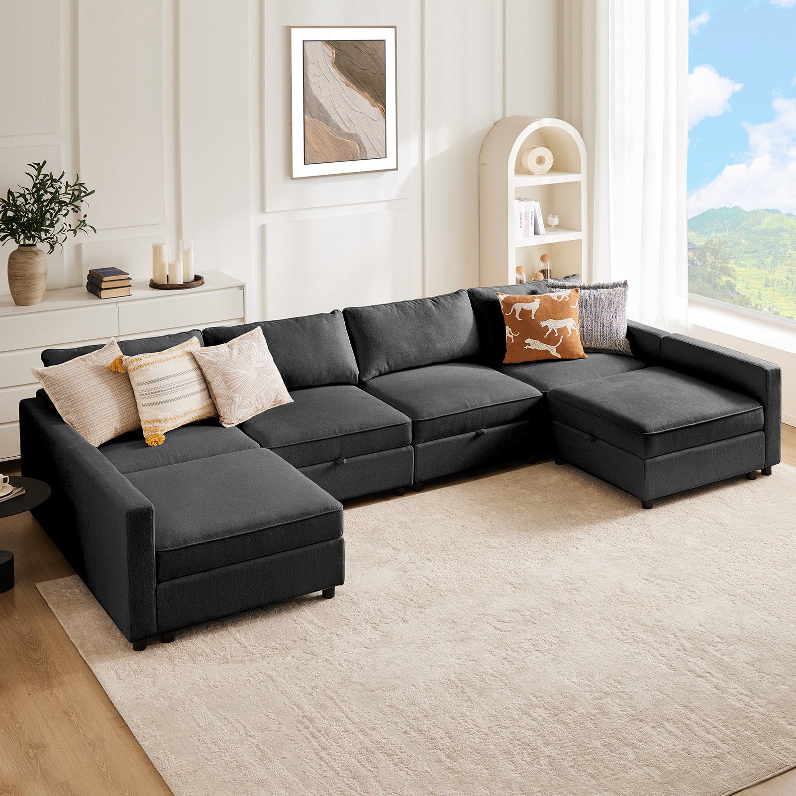 FAIF™ Large Sofa Bed – Comfortable, Versatile Sectional Sofa with Storage for Living Room or Office - FAIFCO