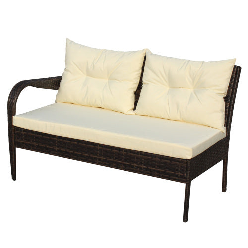 3-Piece Outdoor Wicker Sectional Set with Cushions - FAIFCO