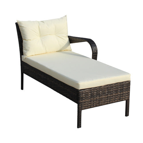 3-Piece Outdoor Wicker Sectional Set with Cushions - FAIFCO