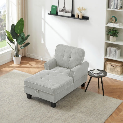 Chaise Lounge Indoor Sleeper Sofa Bed Chair Upholstered Lounge Chair For Bedroom Living Room With Rivets - FAIFCO