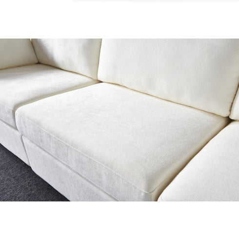 Modular Sofa Grey Chenille Fabric, Simple And Grand, The Seat And Back Is Very Soft. - FAIFCO