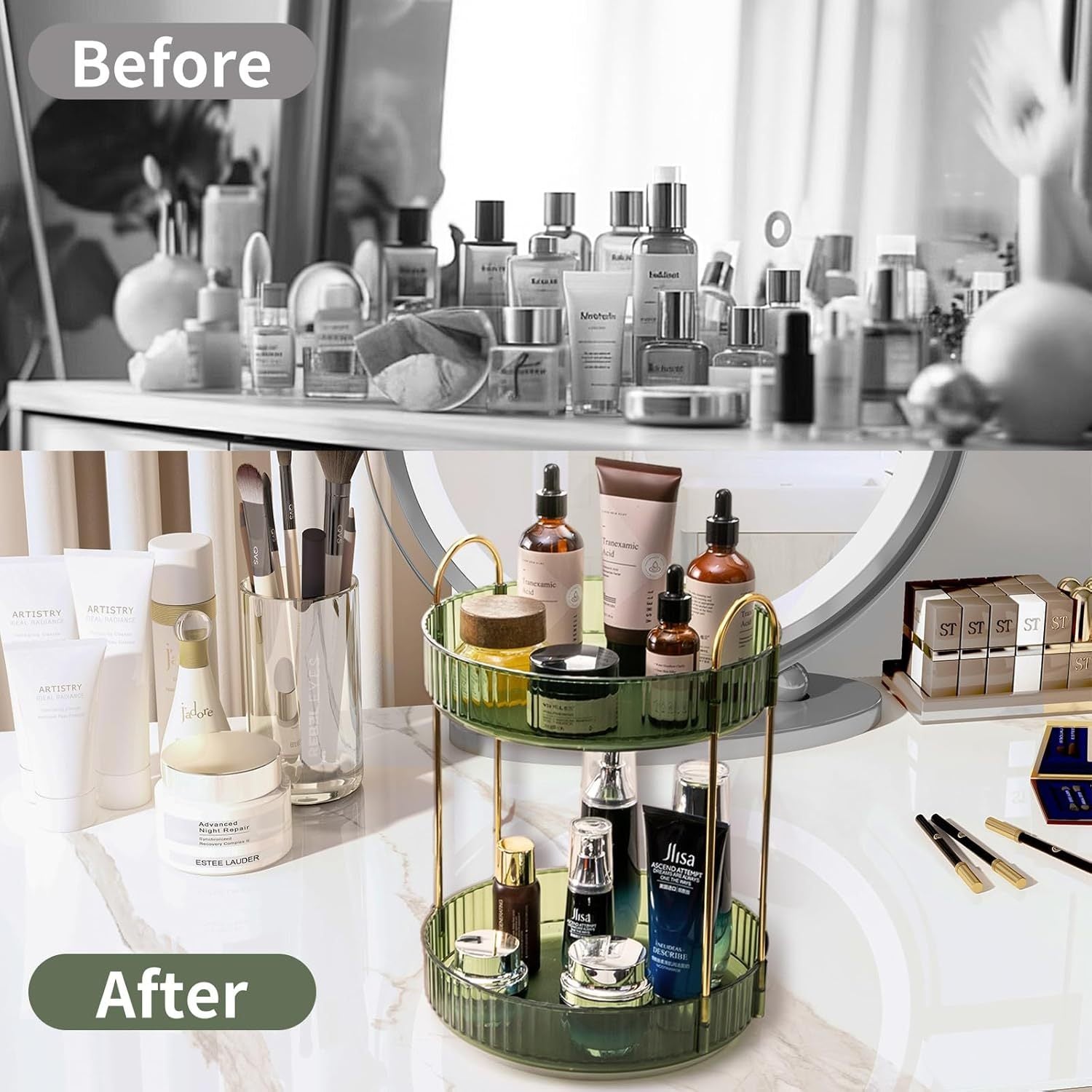 360 Rotating Makeup Organizer - 3-Size