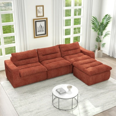 L-Shaped Modular Beanbag Sofa Modern & Comfy Design - FAIFCO