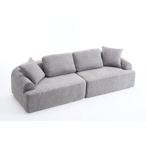 4-seater Combined Sofa, Crochet Yarn Fabric, Full Sponge Compression - FAIFCO
