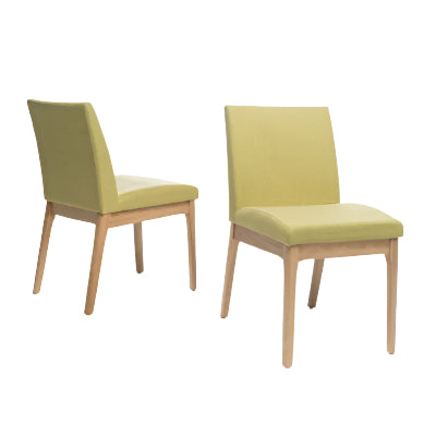 DINING CHAIR (Set of 2)  Green Fabric Upholstery - FAIFCO