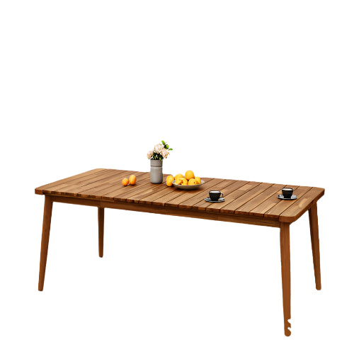 Acacia Wood 8-Person Outdoor Dining Table Teak Finish - FAIFCO