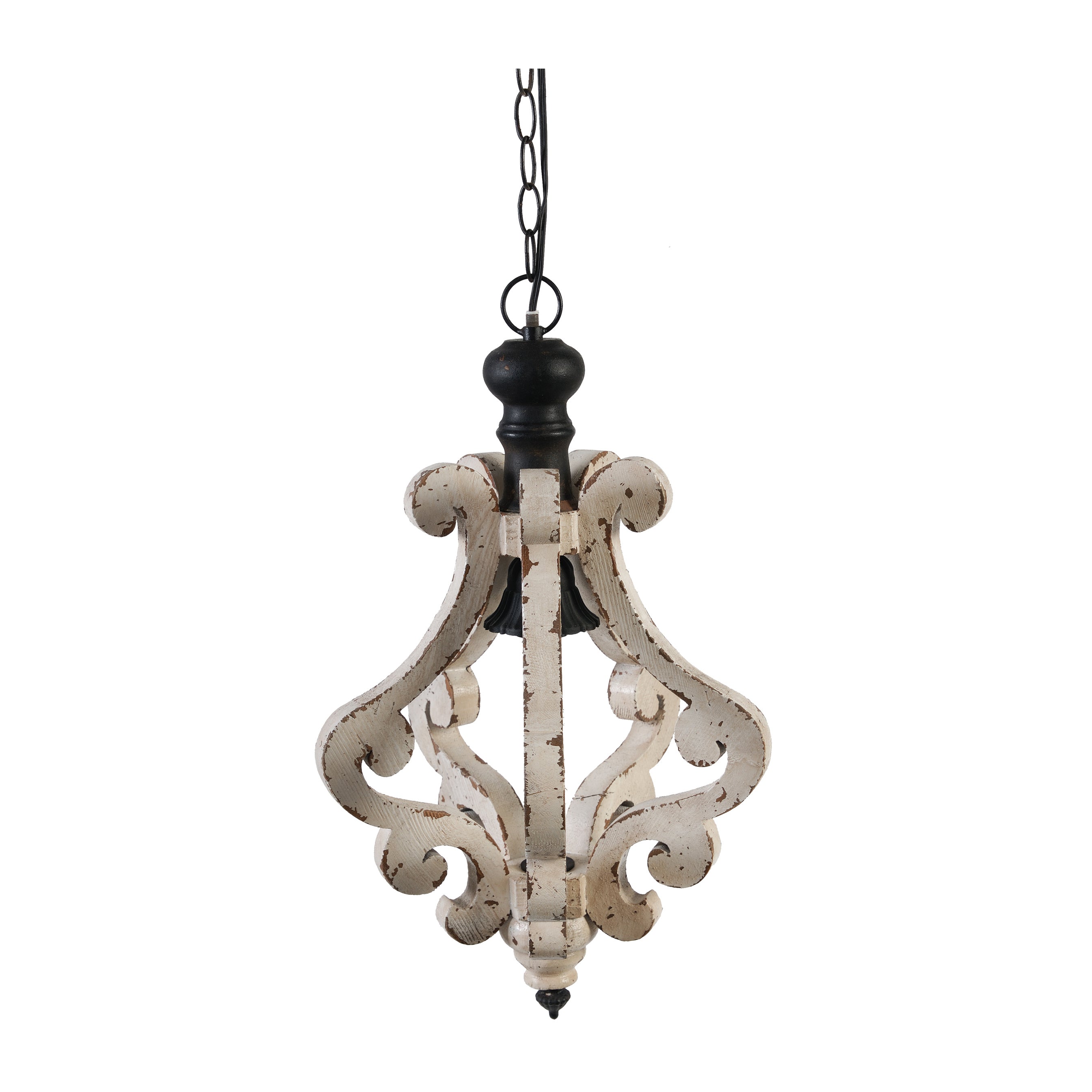 “French Country Farmhouse Chandelier – Wood Ceiling Fixture”