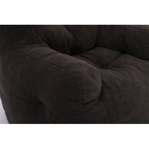 Teddy Tufted Foam Bean Bag – Soft Memory Foam, Dark Gray Fabric - FAIFCO