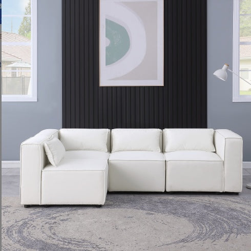 Beige Chenille Modular Sofa – Soft, Spacious & Knock-Down Design - FAIFCO