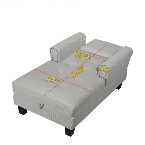 Chaise Lounge Indoor Sleeper Sofa Bed Chair Upholstered Lounge Chair For Bedroom Living Room With Rivets - FAIFCO