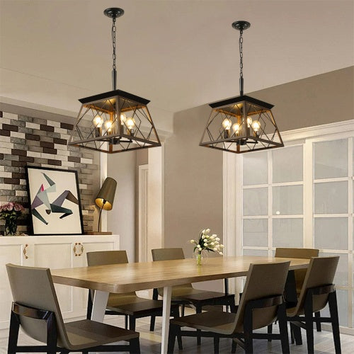 Farmhouse Ceiling Chandelier – 4 Lights Vintage