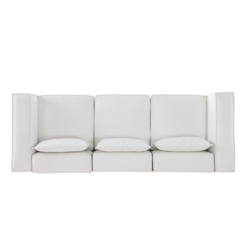 Modular Sofa BEIGE Chenille Fabric, Simple And Grand, The Seat And Back Is Very Soft. - FAIFCO