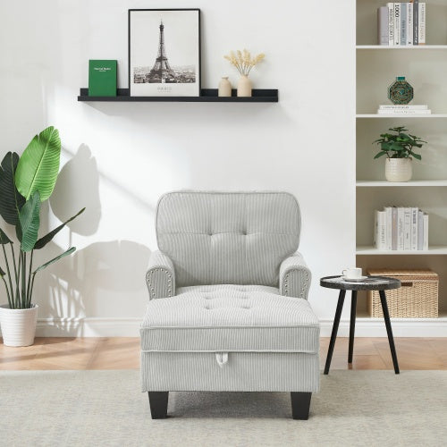 Chaise Lounge Indoor Sleeper Sofa Bed Chair Upholstered Lounge Chair For Bedroom Living Room With Rivets - FAIFCO