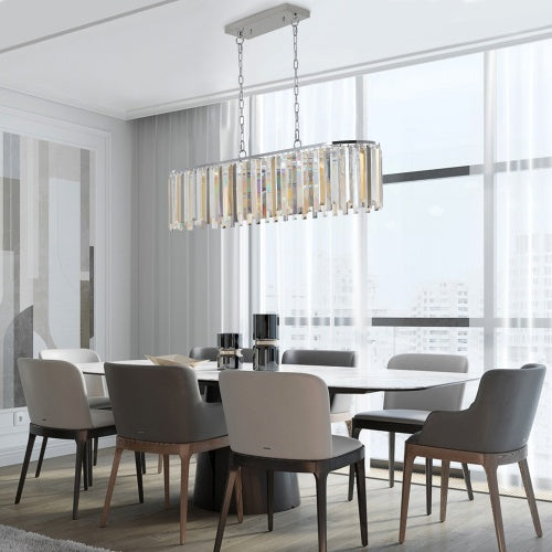 Modern Crystal Oval Chandelier
