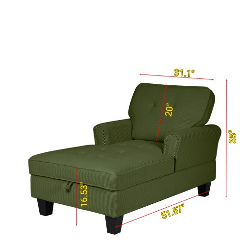 Chaise Lounge Indoor Sleeper Sofa Bed Chair Upholstered Lounge Chair For Bedroom Living Room With Rivets - FAIFCO