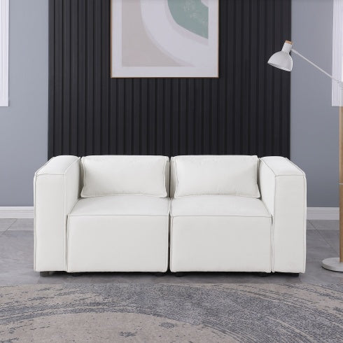 Modular Sofa BEIGE Chenille Fabric, Simple And Grand, The Seat And Back Is Very Soft. - FAIFCO