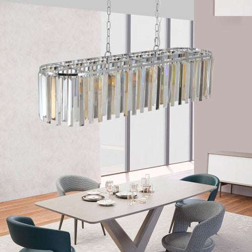 Modern Crystal Oval Chandelier