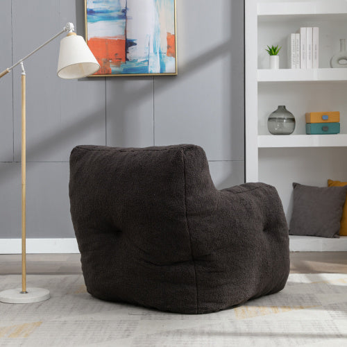 Teddy Tufted Foam Bean Bag – Soft Memory Foam, Dark Gray Fabric - FAIFCO